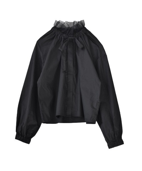 MIMIMEMETE(ミミメメット)の「チュールカラー リボンブラウス(シャツ/ブラウス・レディース・ブラック/ベージュ・M)」の12枚目の写真