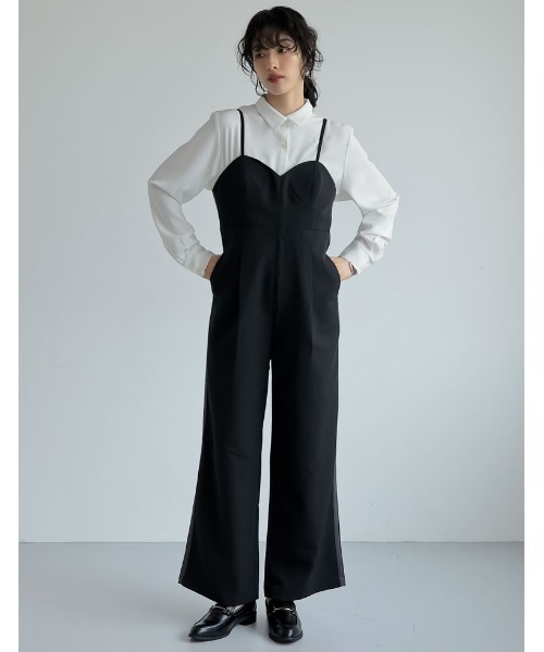 Re:EDIT（リエディ）の「[2024SS COLLECTION][低身長/高身長サイズ有]ライトツイルサイドラインキャミオールインワン（サロペット/オーバーオール・レディース・グレー系その他/ベージュ系その他/ブラック系その他・TALL/LARGE/SHORT/MEDIUM）」の13枚目の写真