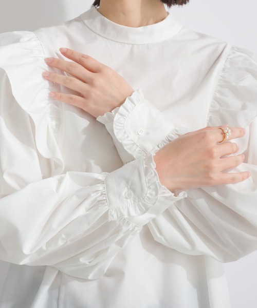 PICCIN(ピッチン)の「フリルショルダーブラウス(シャツ/ブラウス・レディース・オフホワイト/ブラック・M)」の16枚目の写真