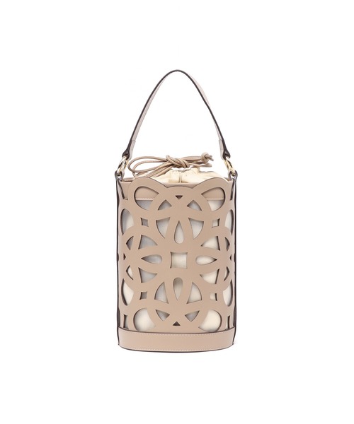 artemis by DIANA（アルテミスバイダイアナ）の「カットワークレザー　インナーバッグ付きバケツバッグ（ハンドバッグ・レディース・ダークベージュ/ブラック/アイボリー/ライトブルー・FREE）」の11枚目の写真