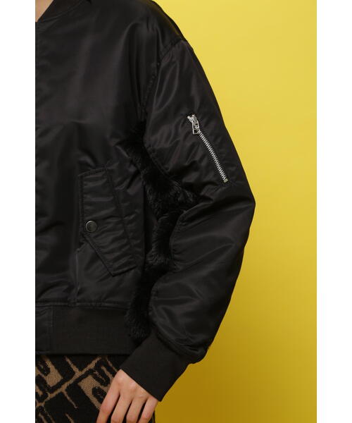 NBB WEEKEND MA1風ブルゾン レディース NBB WEEKEND】素材切替 MA-1風