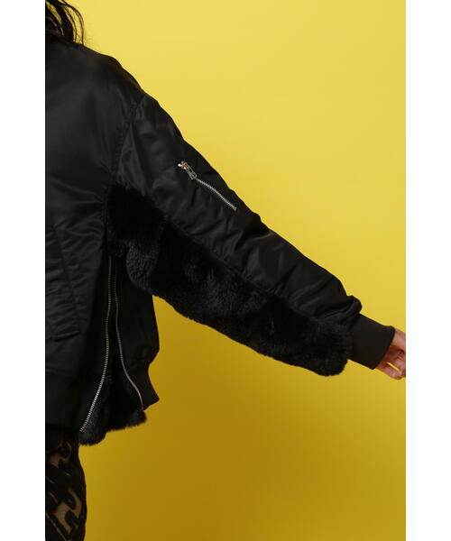 NBB WEEKEND MA1風ブルゾン レディース NBB WEEKEND】素材切替 MA-1風