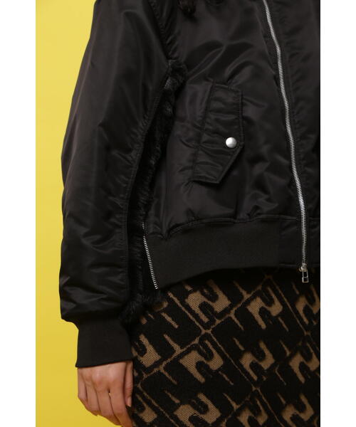 NBB WEEKEND MA1風ブルゾン レディース NBB WEEKEND】素材切替 MA-1風