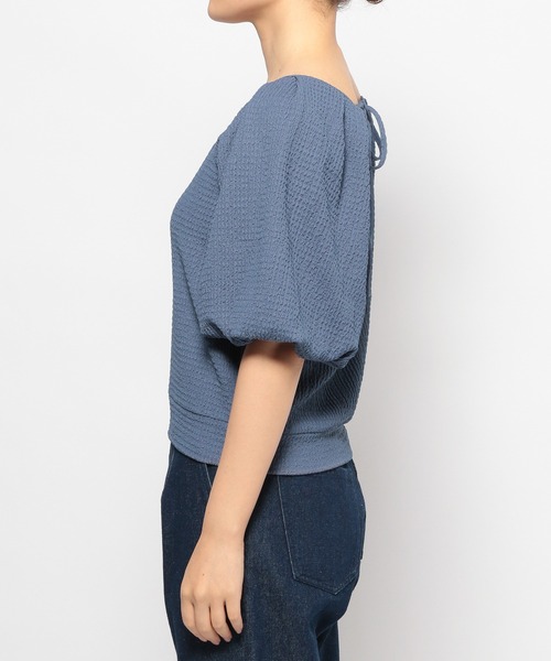 mysty woman（ミスティウーマン）の「リボンストリングプルオーバー　108224（Tシャツ/カットソー・レディース・オフホワイト/ブルー/ブラック/ライトグリーン・FREE）」の15枚目の写真