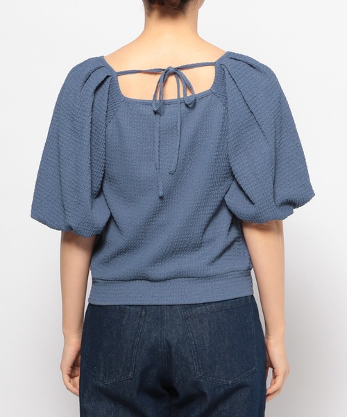 mysty woman（ミスティウーマン）の「リボンストリングプルオーバー　108224（Tシャツ/カットソー・レディース・オフホワイト/ブルー/ブラック/ライトグリーン・FREE）」の16枚目の写真