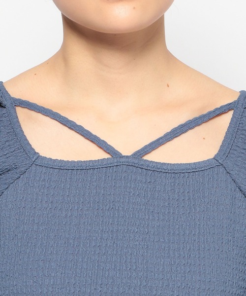 mysty woman（ミスティウーマン）の「リボンストリングプルオーバー　108224（Tシャツ/カットソー・レディース・オフホワイト/ブルー/ブラック/ライトグリーン・FREE）」の18枚目の写真