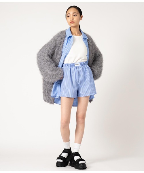 ANAP（アナップ）の「ストライプ イージショートパンツ（その他パンツ・レディース・ネイビー/ライトブルー・FREE）」の4枚目の写真