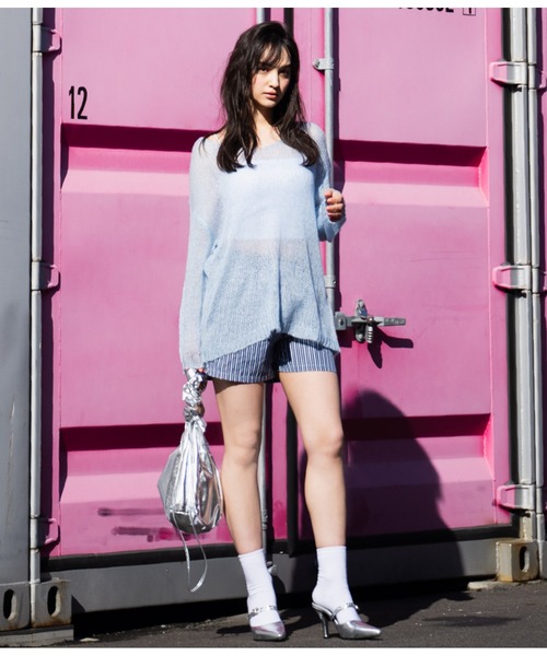 ANAP（アナップ）の「ストライプ イージショートパンツ（その他パンツ・レディース・ネイビー/ライトブルー・FREE）」の17枚目の写真