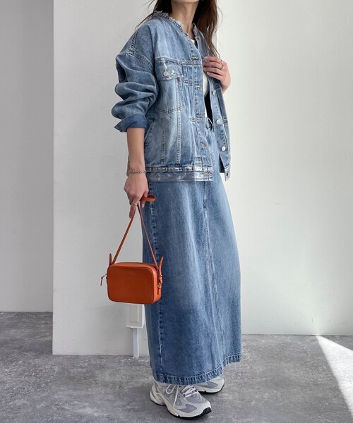 fredy emue(フレディエミュ)の「デニムロングスカート(デニムスカート・レディース・ネイビー/ブルー・38/36)」の9枚目の写真