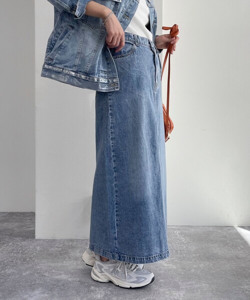 fredy emue(フレディエミュ)の「デニムロングスカート(デニムスカート・レディース・ネイビー/ブルー・38/36)」の5枚目の写真