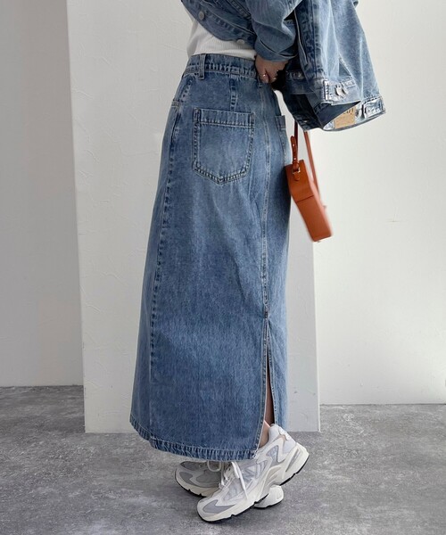 fredy emue(フレディエミュ)の「デニムロングスカート(デニムスカート・レディース・ネイビー/ブルー・38/36)」の3枚目の写真