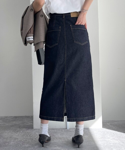 fredy emue(フレディエミュ)の「デニムロングスカート(デニムスカート・レディース・ネイビー/ブルー・38/36)」の17枚目の写真