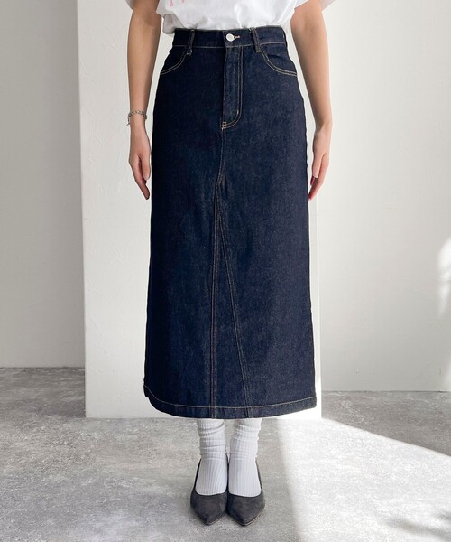 fredy emue(フレディエミュ)の「デニムロングスカート(デニムスカート・レディース・ネイビー/ブルー・38/36)」の15枚目の写真