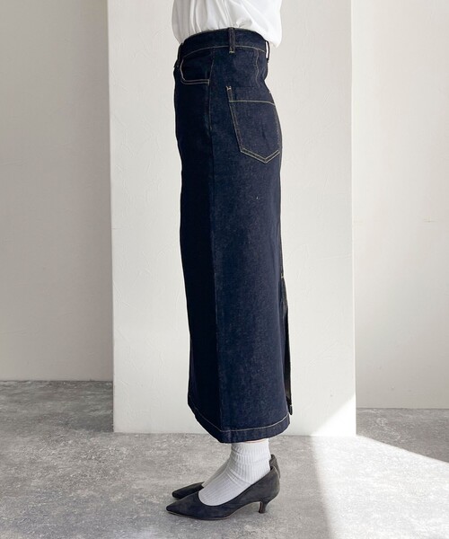 fredy emue(フレディエミュ)の「デニムロングスカート(デニムスカート・レディース・ネイビー/ブルー・38/36)」の14枚目の写真