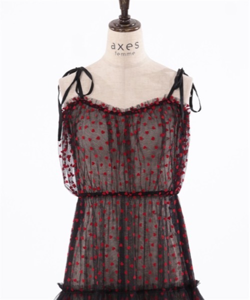 axes femme(アクシーズファム)の「ハートチュールティアードワンピース(ワンピース・レディース・ブラック/レッド・FREE)」の10枚目の写真