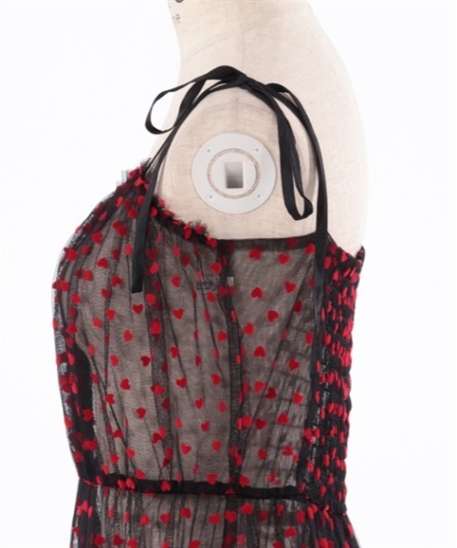 axes femme(アクシーズファム)の「ハートチュールティアードワンピース(ワンピース・レディース・ブラック/レッド・FREE)」の14枚目の写真