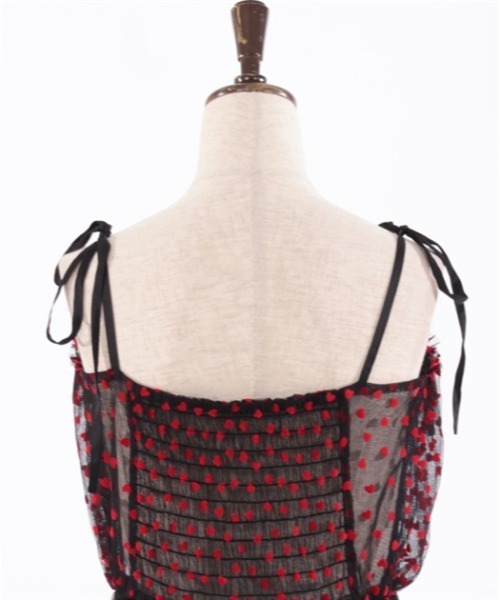 axes femme(アクシーズファム)の「ハートチュールティアードワンピース(ワンピース・レディース・ブラック/レッド・FREE)」の15枚目の写真