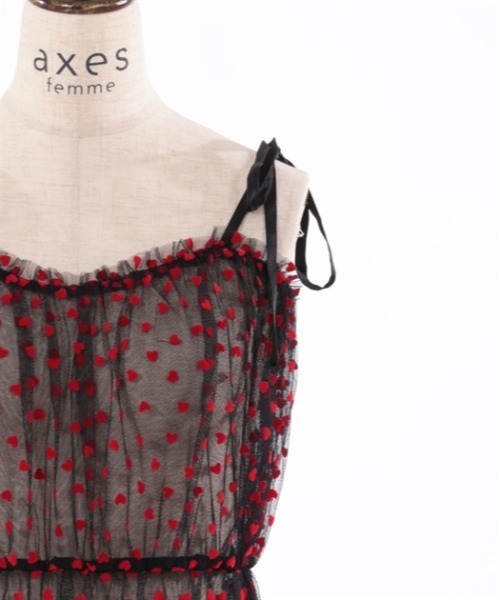 axes femme(アクシーズファム)の「ハートチュールティアードワンピース(ワンピース・レディース・ブラック/レッド・FREE)」の16枚目の写真