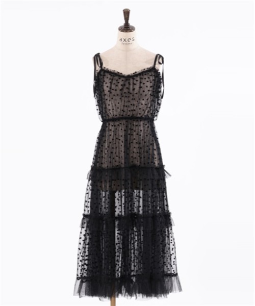 axes femme(アクシーズファム)の「ハートチュールティアードワンピース(ワンピース・レディース・ブラック/レッド・FREE)」の17枚目の写真