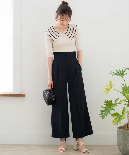 NOELA(ノエラ)の「サイドボタンワイドパンツ(その他パンツ・レディース・ネイビー/サックスブルー/ピンク・S/M)」の2枚目の写真