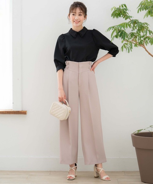 Noela ノエラ サイドボタンワイドパンツ Noela（ノエラ）の「サイドボタンワイドパンツ（その他パンツ