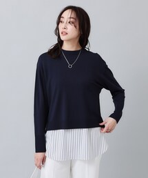 UNTITLED | ◆【インナー付／薄手】バックシャン　ストレッチニット(その他トップス)