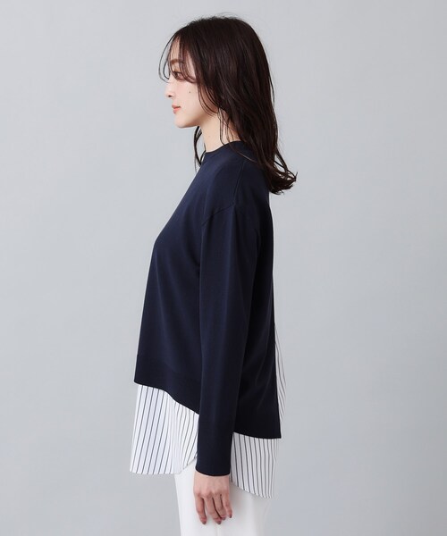 UNTITLED（アンタイトル）の「◆【インナー付／薄手】バックシャン　ストレッチニット（その他トップス・レディース・ネイビー/ライトグレー系9/グリーン・02/00/04/44/48）」の7枚目の写真