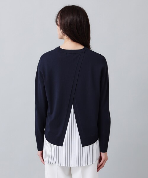 UNTITLED（アンタイトル）の「◆【インナー付／薄手】バックシャン　ストレッチニット（その他トップス・レディース・ネイビー/ライトグレー系9/グリーン・02/00/04/44/48）」の8枚目の写真