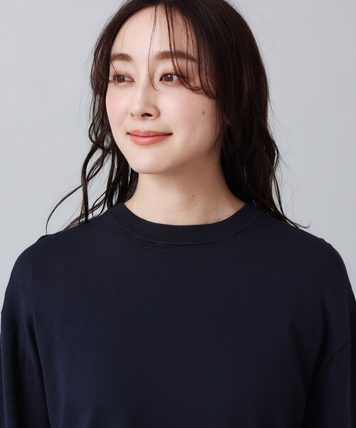 UNTITLED（アンタイトル）の「◆【インナー付／薄手】バックシャン　ストレッチニット（その他トップス・レディース・ネイビー/ライトグレー系9/グリーン・02/00/04/44/48）」の9枚目の写真