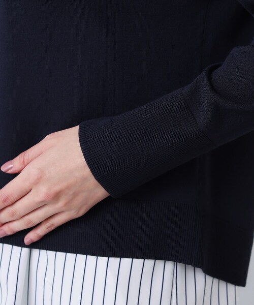 UNTITLED（アンタイトル）の「◆【インナー付／薄手】バックシャン　ストレッチニット（その他トップス・レディース・ネイビー/ライトグレー系9/グリーン・02/00/04/44/48）」の10枚目の写真