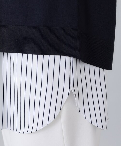 UNTITLED（アンタイトル）の「◆【インナー付／薄手】バックシャン　ストレッチニット（その他トップス・レディース・ネイビー/ライトグレー系9/グリーン・02/00/04/44/48）」の11枚目の写真