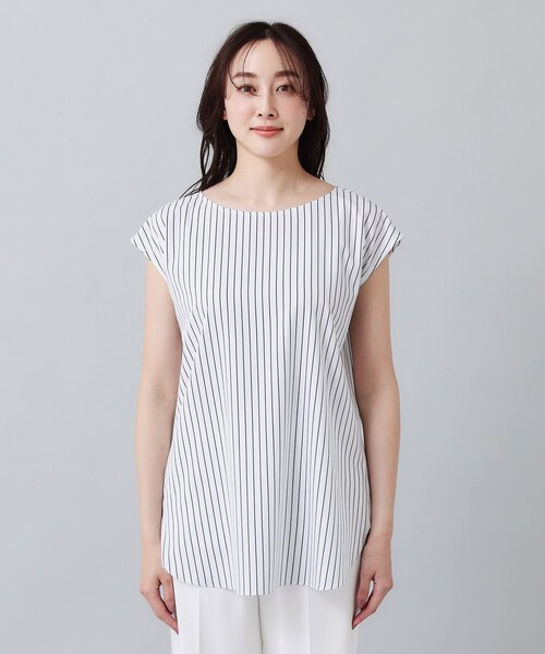 UNTITLED（アンタイトル）の「◆【インナー付／薄手】バックシャン　ストレッチニット（その他トップス・レディース・ネイビー/ライトグレー系9/グリーン・02/00/04/44/48）」の12枚目の写真