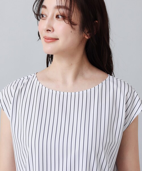 UNTITLED（アンタイトル）の「◆【インナー付／薄手】バックシャン　ストレッチニット（その他トップス・レディース・ネイビー/ライトグレー系9/グリーン・02/00/04/44/48）」の15枚目の写真