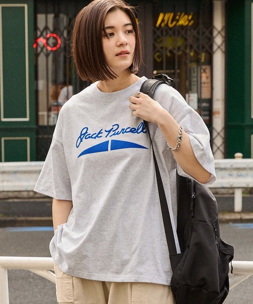 JACK PURCELL（ジャックパーセル）の「CONVERSE JACK PURCELL/コンバース ジャック パーセル ロゴデザイン/グラフィック オーバーサイズ半袖Tシャツ（Tシャツ/カットソー・メンズ・ブラック/ホワイト/ホワイト系3/ホワイト系2/ホワイト系1/ホワイト系/オートミール/ブラック系1/ブラック系・S/L/M）」の9枚目の写真