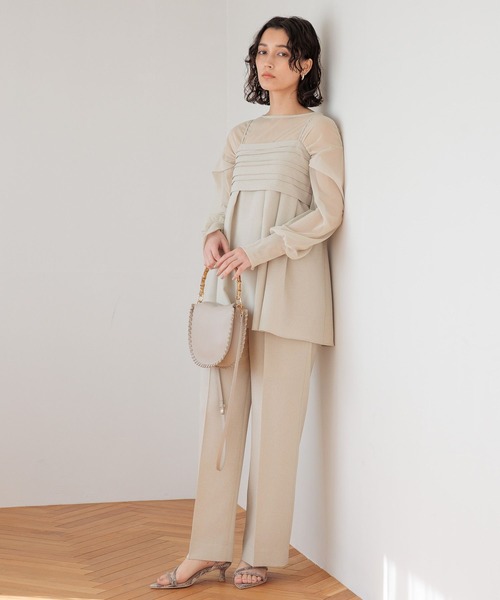 A part by（アパートバイ）の「バンブーハンドルラウンドバッグ（ショルダーバッグ・レディース・ブラック/ベージュ・FREE）」の6枚目の写真