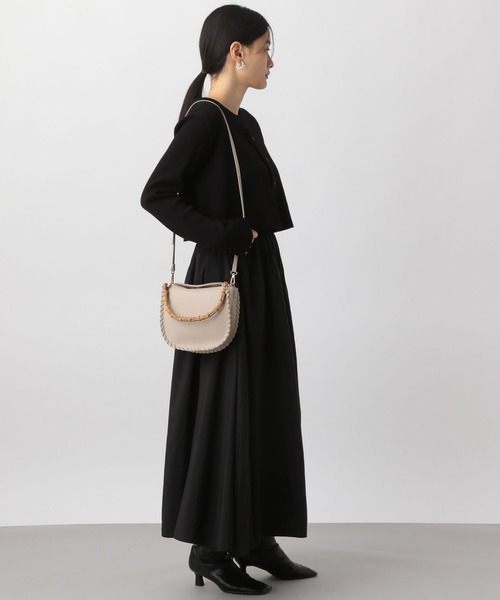 A part by（アパートバイ）の「バンブーハンドルラウンドバッグ（ショルダーバッグ・レディース・ブラック/ベージュ・FREE）」の10枚目の写真