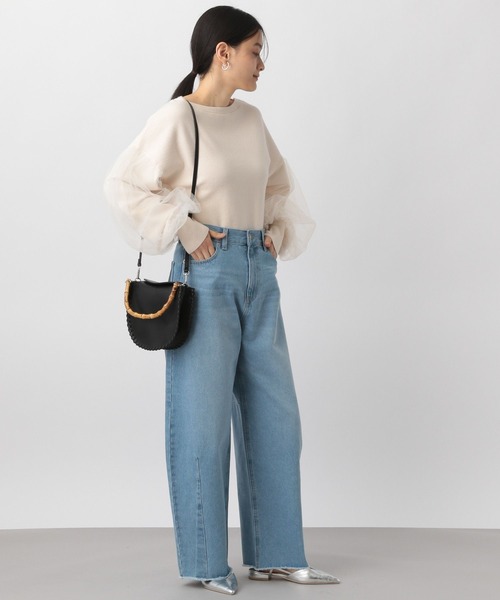 A part by（アパートバイ）の「バンブーハンドルラウンドバッグ（ショルダーバッグ・レディース・ブラック/ベージュ・FREE）」の12枚目の写真