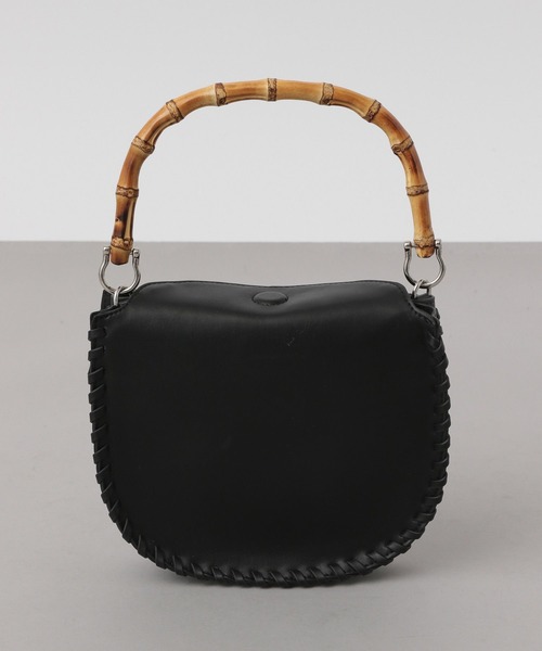 A part by（アパートバイ）の「バンブーハンドルラウンドバッグ（ショルダーバッグ・レディース・ブラック/ベージュ・FREE）」の18枚目の写真