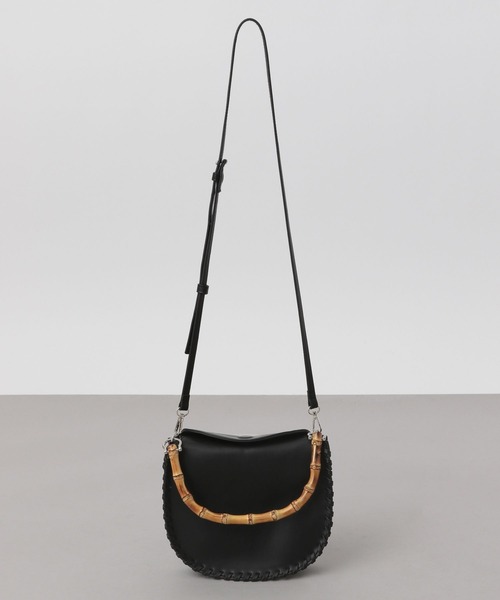 A part by（アパートバイ）の「バンブーハンドルラウンドバッグ（ショルダーバッグ・レディース・ブラック/ベージュ・FREE）」の20枚目の写真