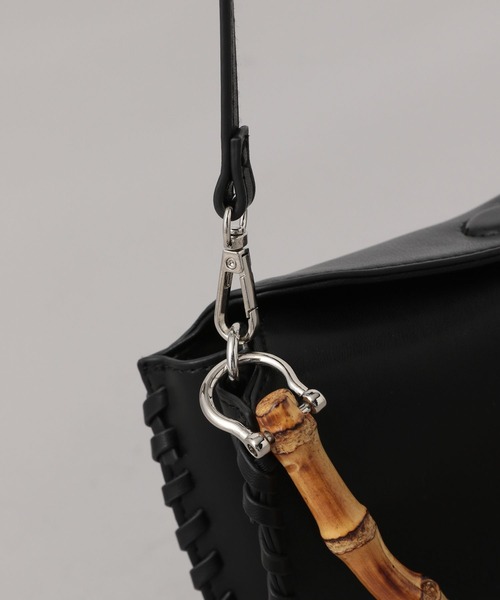 A part by（アパートバイ）の「バンブーハンドルラウンドバッグ（ショルダーバッグ・レディース・ブラック/ベージュ・FREE）」の22枚目の写真