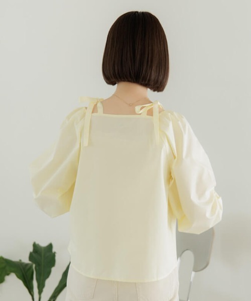 flower（フラワー）の「ショルダーリボンブラウス（シャツ/ブラウス・レディース・ブルー/イエロー/ホワイト・FREE）」の22枚目の写真