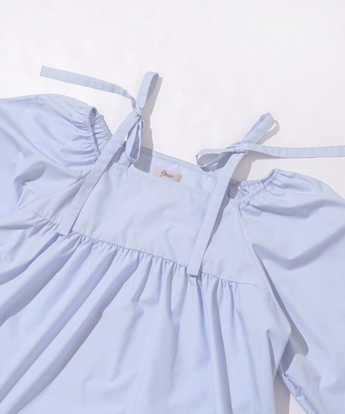 flower（フラワー）の「ショルダーリボンブラウス（シャツ/ブラウス・レディース・ブルー/イエロー/ホワイト・FREE）」の5枚目の写真