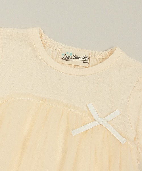 Love&Peace&Money(ラブアンドピースアンドマネー)の「チュール半袖Tシャツ(Tシャツ/カットソー・キッズ・キナリ/ピンク・100cm/110cm/120cm/130cm/80cm/90cm)」の5枚目の写真