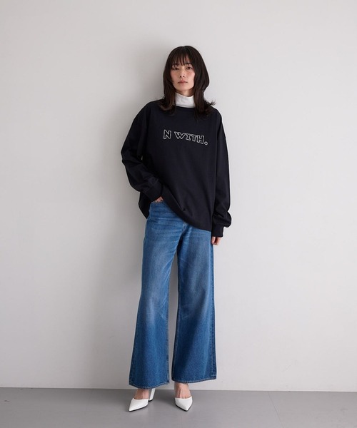 N WITH.（エヌウィズ）の「ロゴロンTEE（Tシャツ/カットソー・レディース・ブラック/ホワイト・FREE）」の6枚目の写真