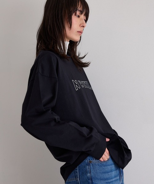 N WITH.（エヌウィズ）の「ロゴロンTEE（Tシャツ/カットソー・レディース・ブラック/ホワイト・FREE）」の5枚目の写真