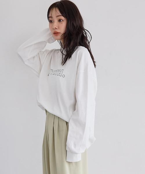 N WITH.（エヌウィズ）の「ロゴロンTEE（Tシャツ/カットソー・レディース・ブラック/ホワイト・FREE）」の12枚目の写真