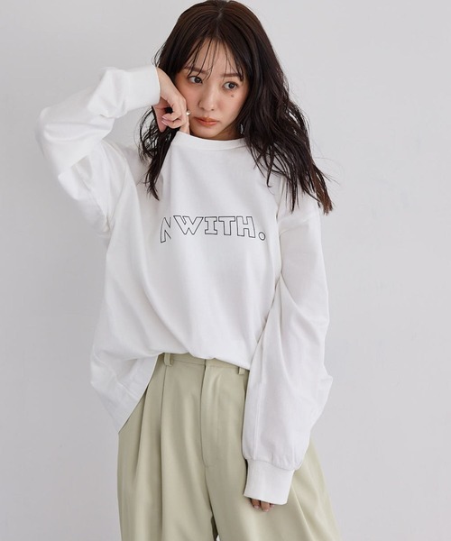 N WITH.（エヌウィズ）の「ロゴロンTEE（Tシャツ/カットソー・レディース・ブラック/ホワイト・FREE）」の15枚目の写真