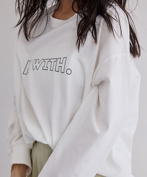 N WITH.（エヌウィズ）の「ロゴロンTEE（Tシャツ/カットソー・レディース・ブラック/ホワイト・FREE）」の16枚目の写真