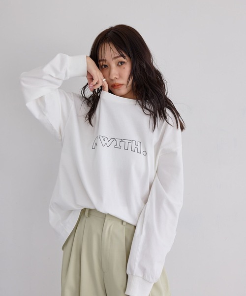 N WITH.（エヌウィズ）の「ロゴロンTEE（Tシャツ/カットソー・レディース・ブラック/ホワイト・FREE）」の17枚目の写真
