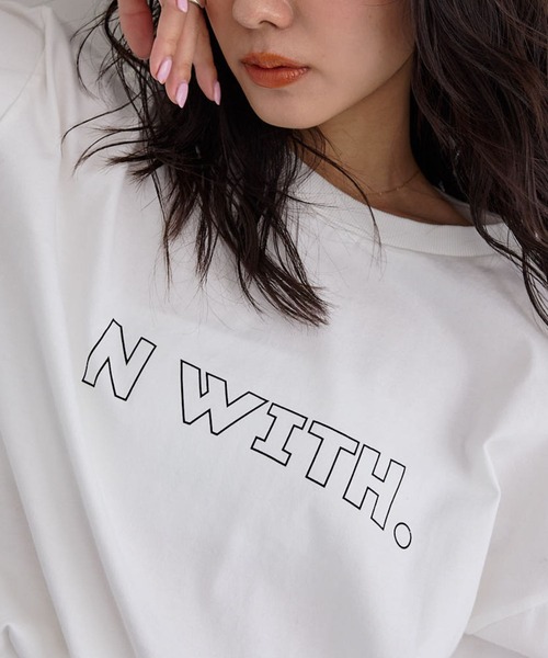 N WITH.（エヌウィズ）の「ロゴロンTEE（Tシャツ/カットソー・レディース・ブラック/ホワイト・FREE）」の22枚目の写真